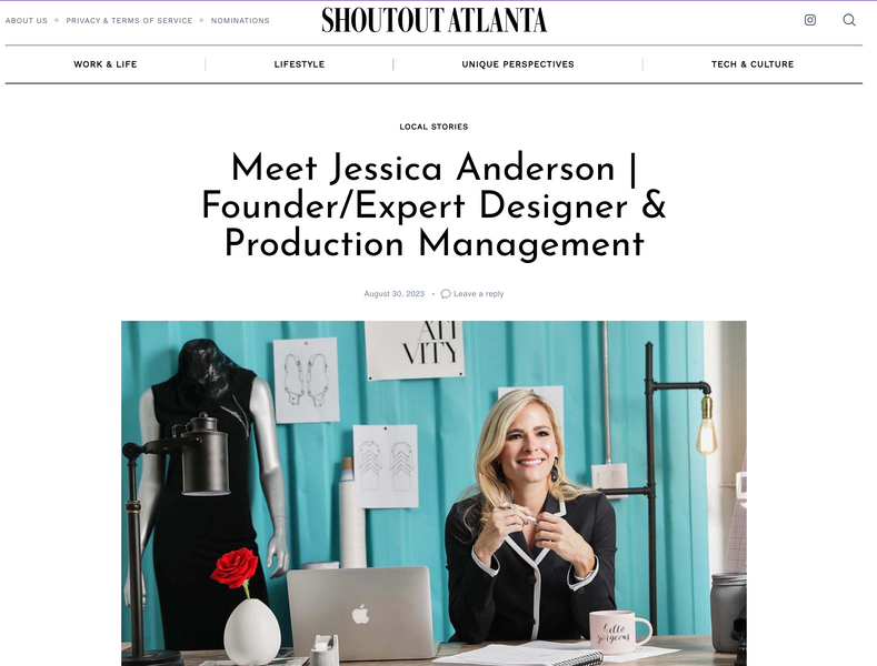 Recent interview with our designer featured in Shoutout Atlanta